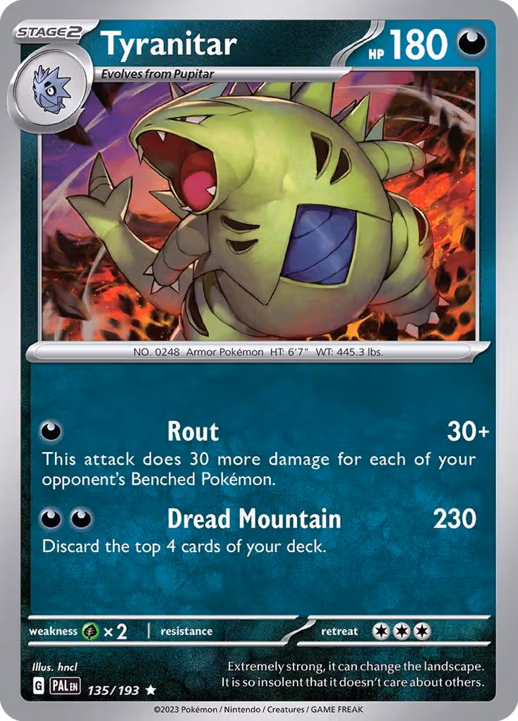 Tyranitar 135/193 Pokemon card