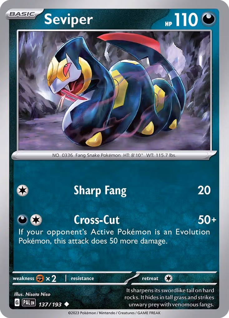 Seviper 137/193 Pokemon card