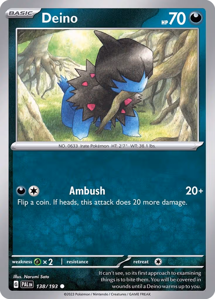 Deino 138/193 Pokemon card