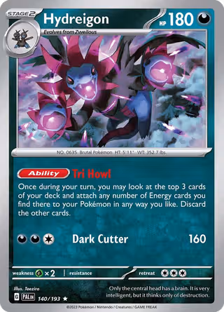 Hydreigon 140/193 Pokemon card