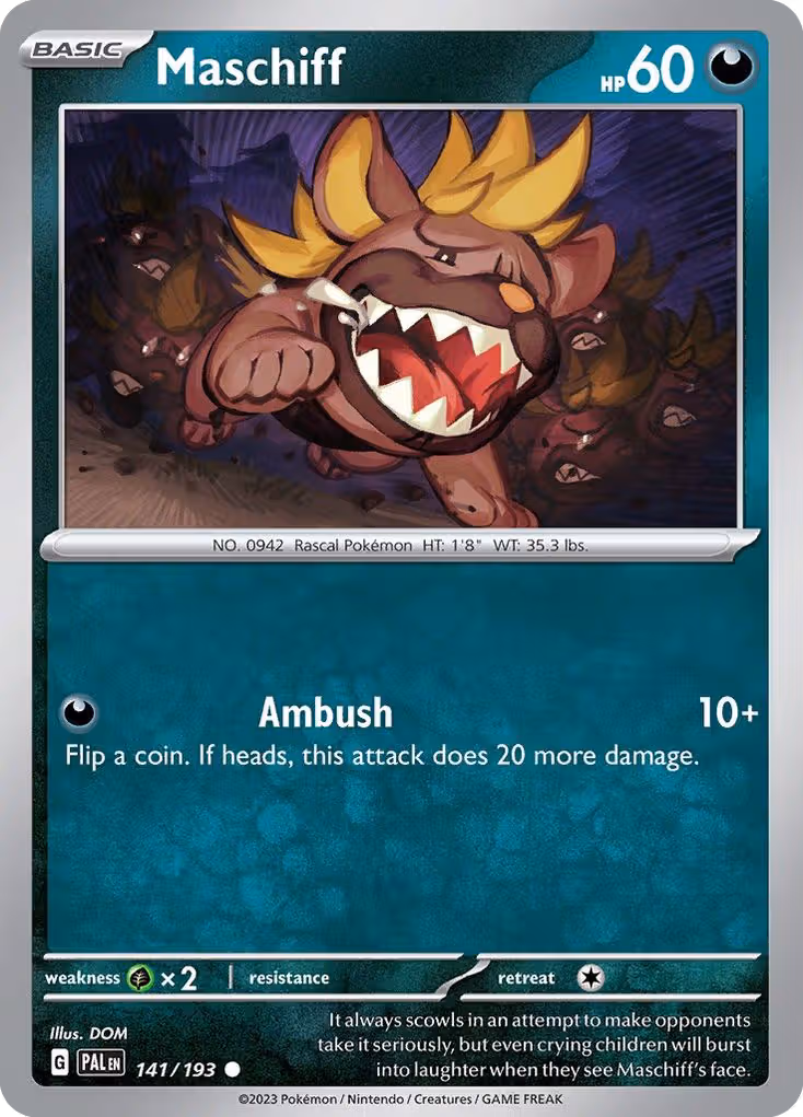 Maschiff 141/193 Pokemon card