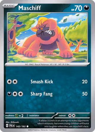Maschiff 142/193 Pokemon card
