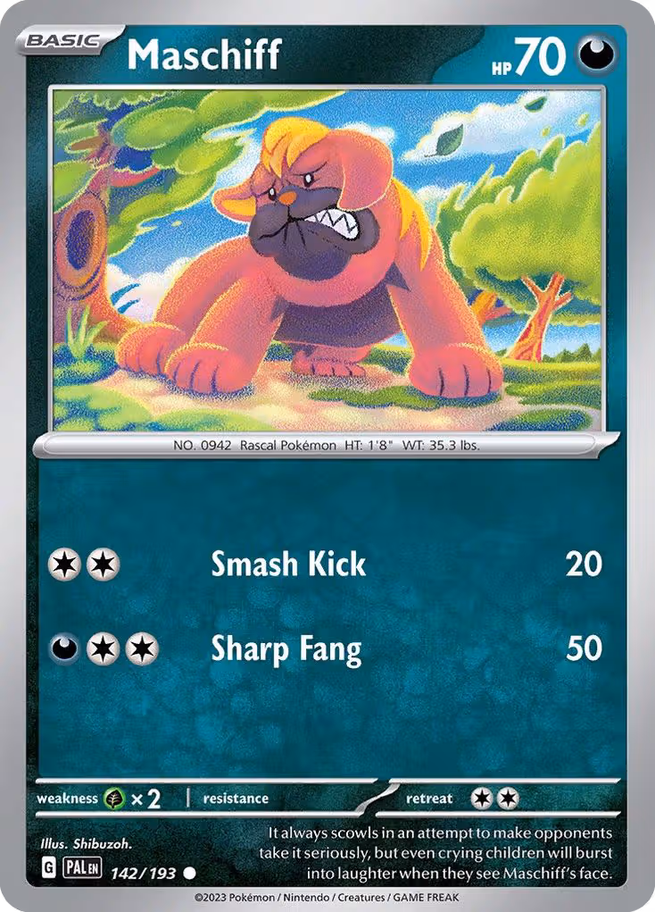 Maschiff 142/193 Pokemon card