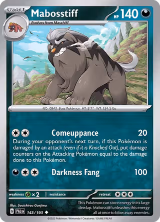 Mabosstiff 143/193 Pokemon card