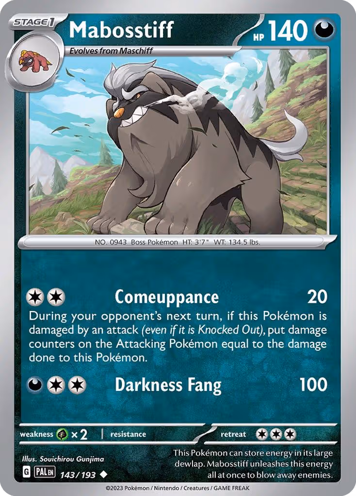 Mabosstiff 143/193 Pokemon card