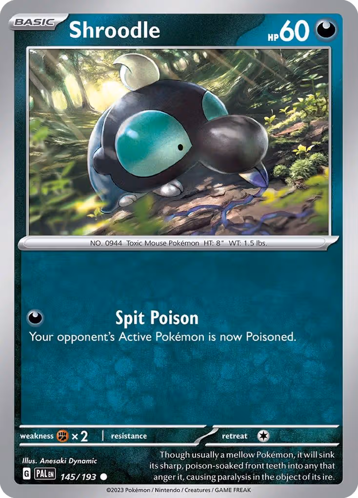 Shroodle 145/193 Pokemon card