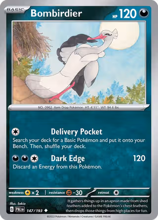 Bombirdier 147/193 Pokemon card