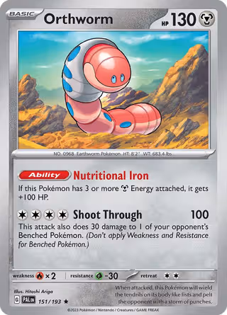 Orthworm 151/193 Pokemon card