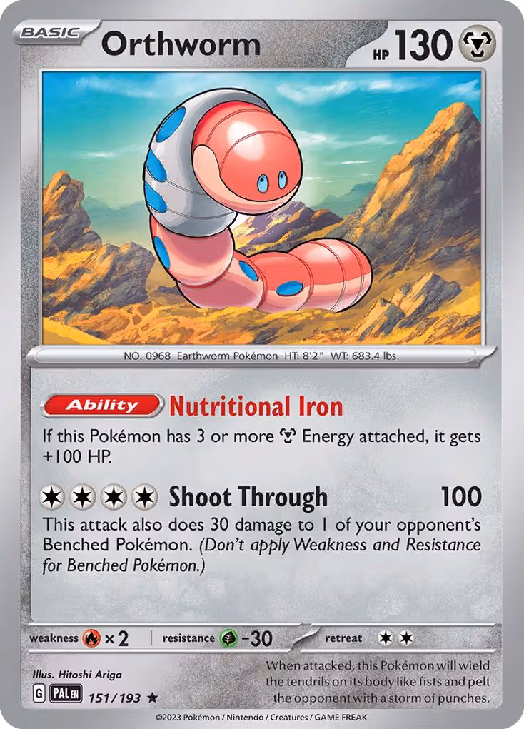 Orthworm 151/193 Pokemon card