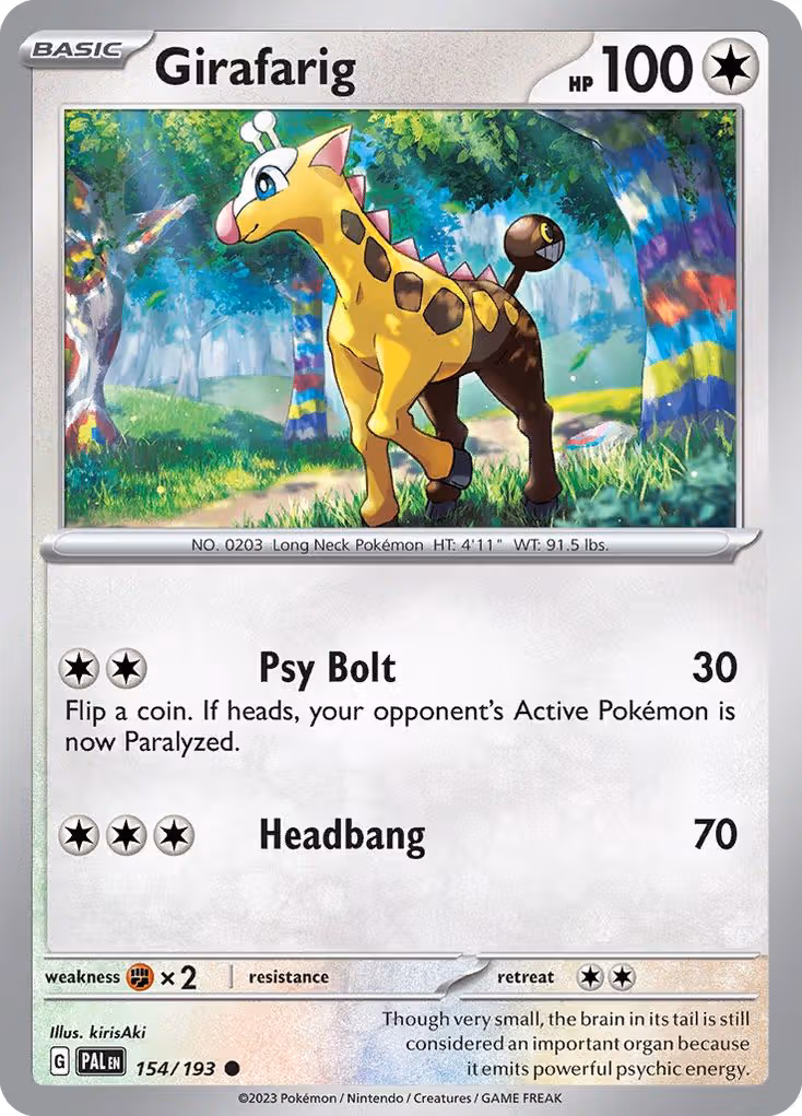 Girafarig 154/193 Pokemon card