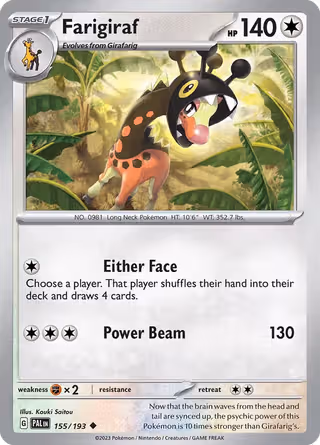 Farigiraf 155/193 Pokemon card