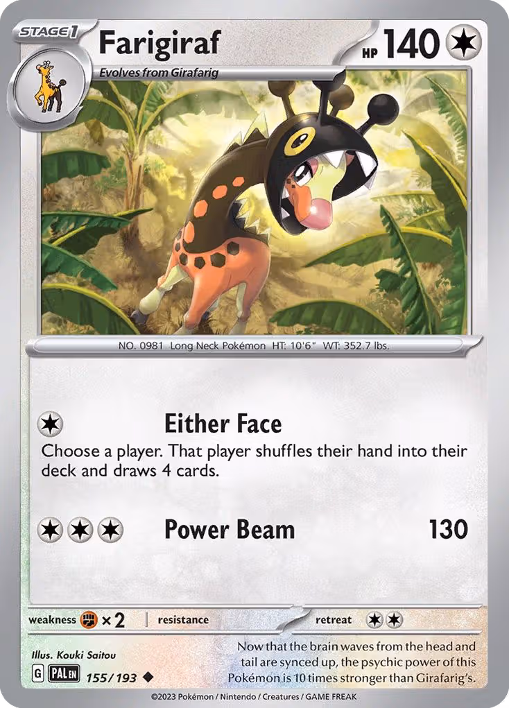 Farigiraf 155/193 Pokemon card