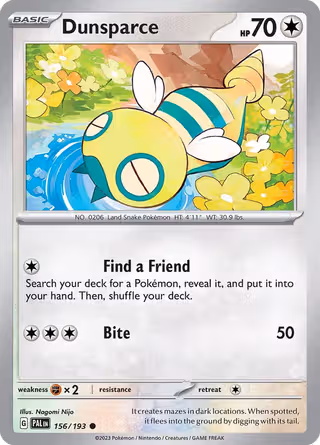 Dunsparce 156/193 Pokemon card