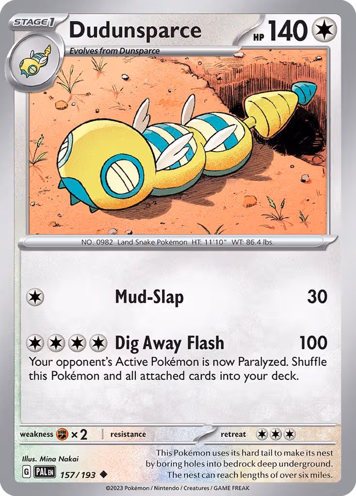 Dudunsparce 157/193 Pokemon card