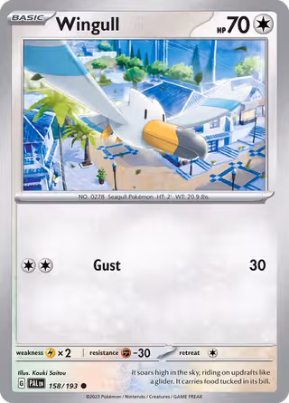 Wingull 158/193 Pokemon card
