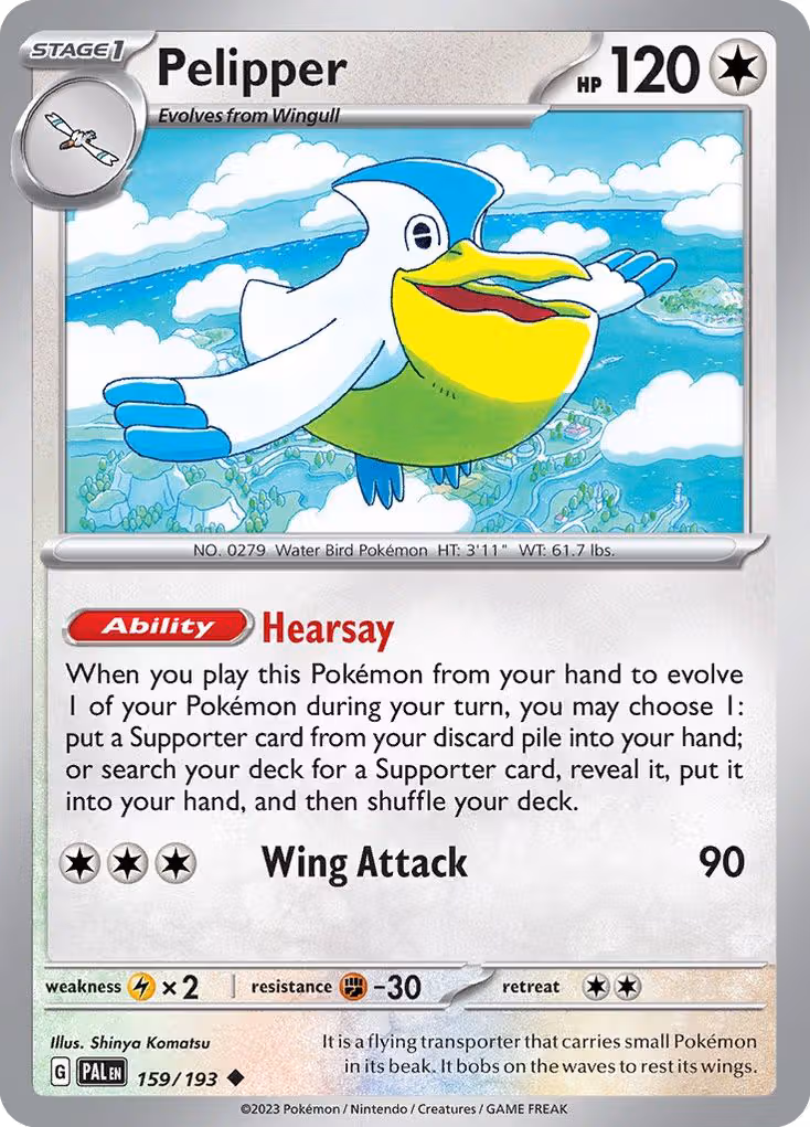 Pelipper 159/193 Pokemon card
