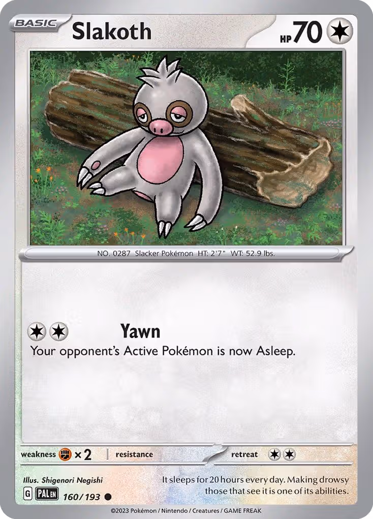 Slakoth 160/193 Pokemon card