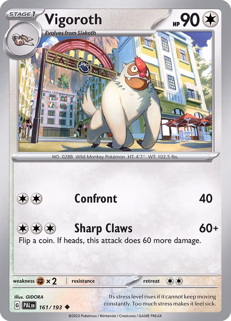 Vigoroth 161/193 Pokemon card
