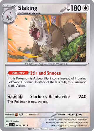Slaking 162/193 Pokemon card