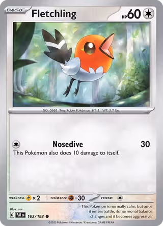 Fletchling 163/193 Pokemon card