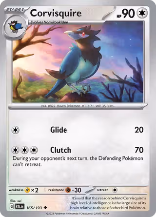 Corvisquire 165/193 Pokemon card