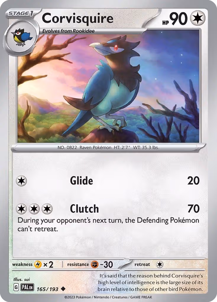 Corvisquire 165/193 Pokemon card