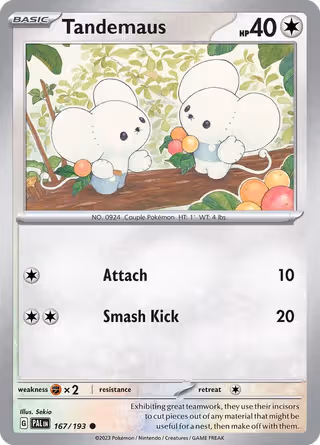 Tandemaus 167/193 Pokemon card
