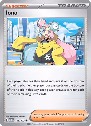Iono 185/193 Pokemon card