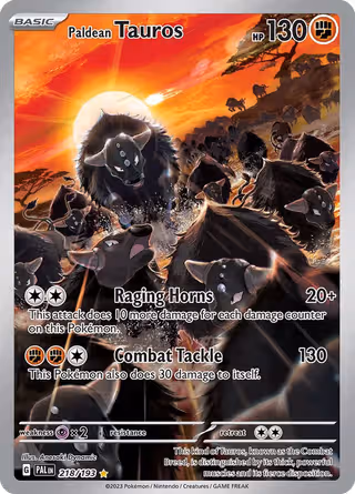 Paldean Tauros 218/193 Pokemon card
