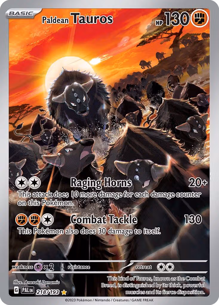 Paldean Tauros 218/193 Pokemon card