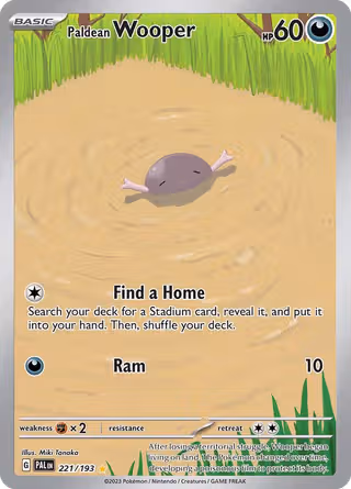 Paldean Wooper 221/193 Pokemon card