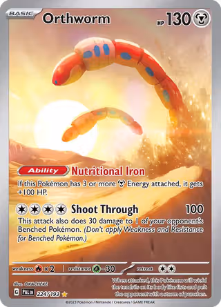 Orthworm 224/193 Pokemon card
