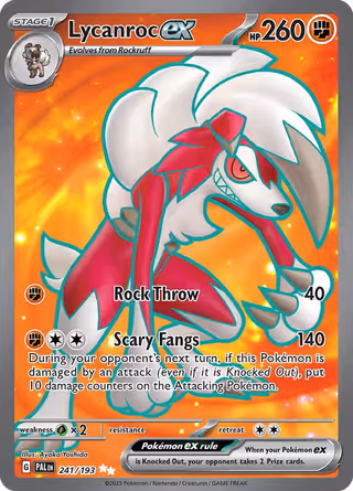 Lycanroc ex 241/193 Pokemon card