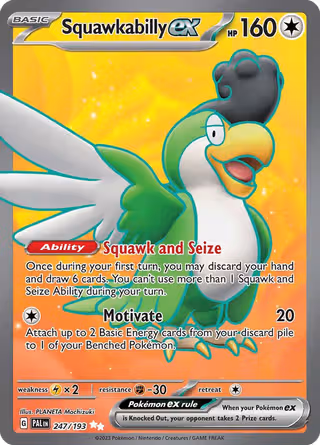 Squawkabilly ex 247/193 Pokemon card