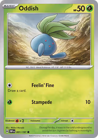 Oddish 1/197 Pokemon card