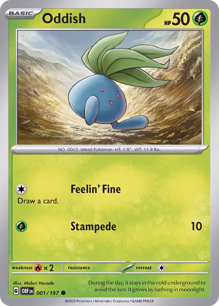 Oddish 1/197 Pokemon card