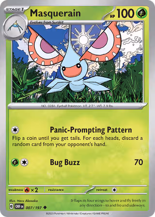 Masquerain 7/197 Pokemon card