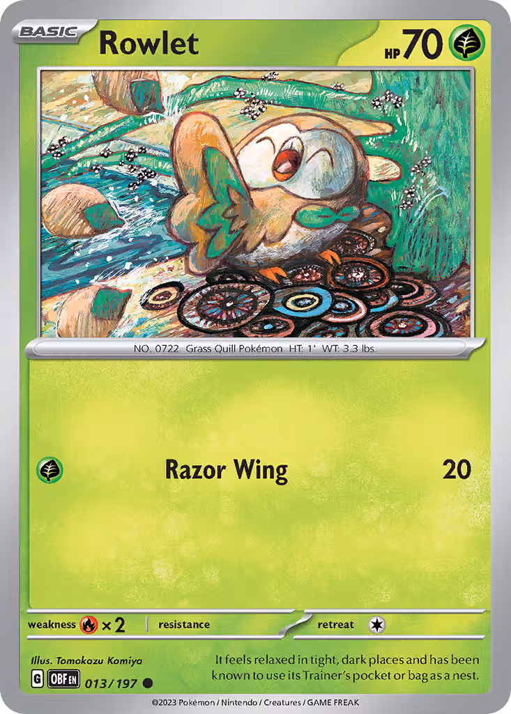 Rowlet 13/197 Pokemon card