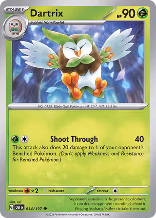 Dartrix 14/197 Pokemon card