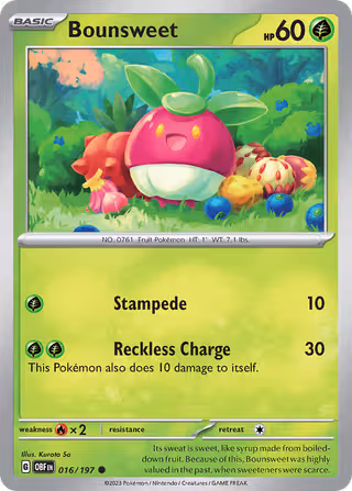 Bounsweet 16/197 Pokemon card