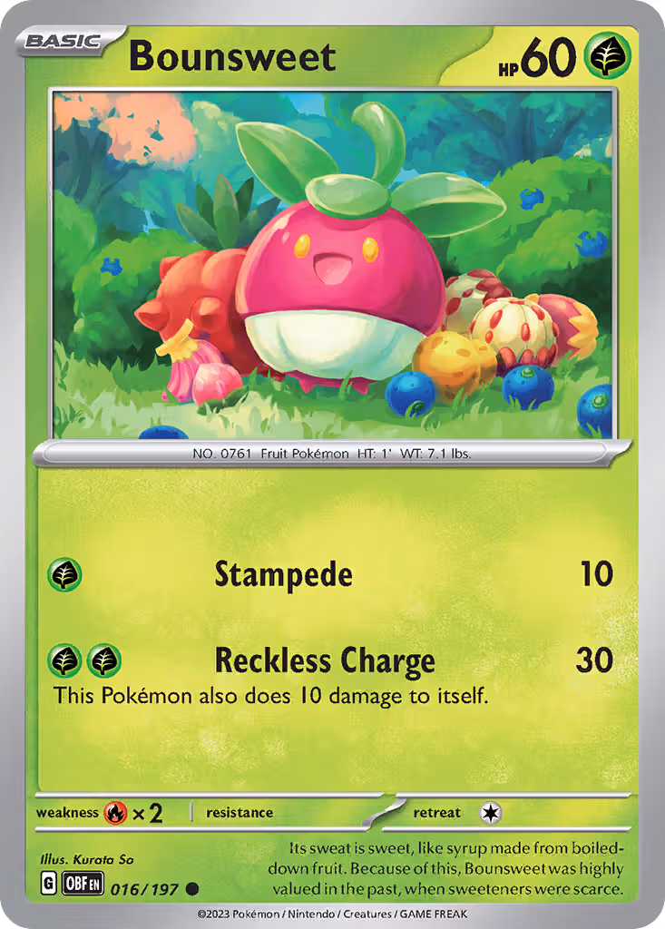 Bounsweet 16/197 Pokemon card