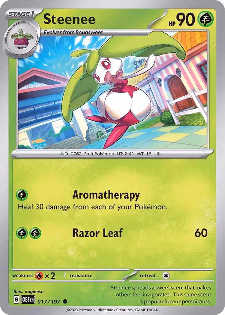 Steenee 17/197 Pokemon card