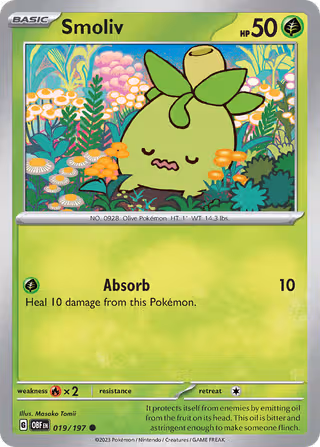 Smoliv 19/197 Pokemon card