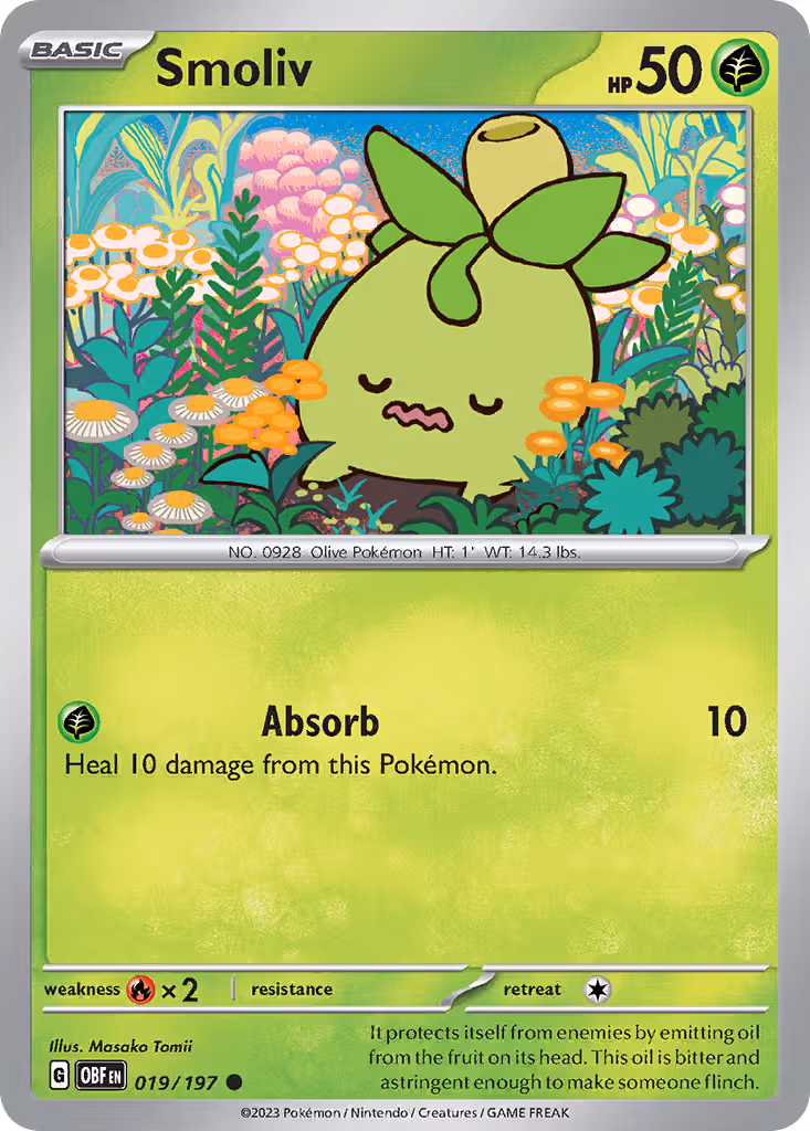 Smoliv 19/197 Pokemon card