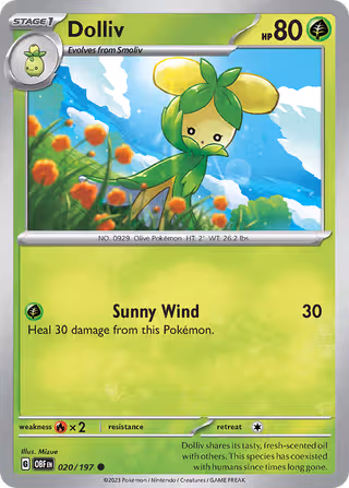Dolliv 20/197 Pokemon card