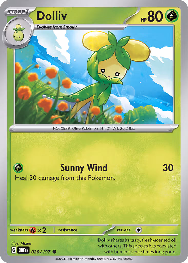 Dolliv 20/197 Pokemon card