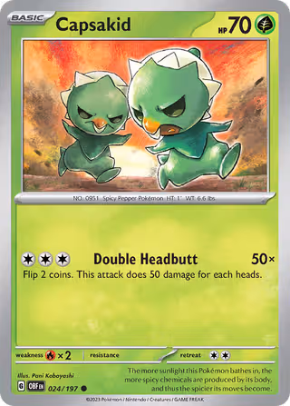 Capsakid 24/197 Pokemon card