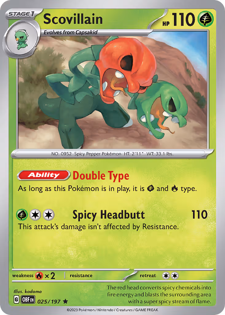 Scovillain 25/197 Pokemon card