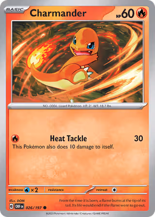 Charmander 26/197 Pokemon card