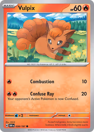 Vulpix 28/197 Pokemon card